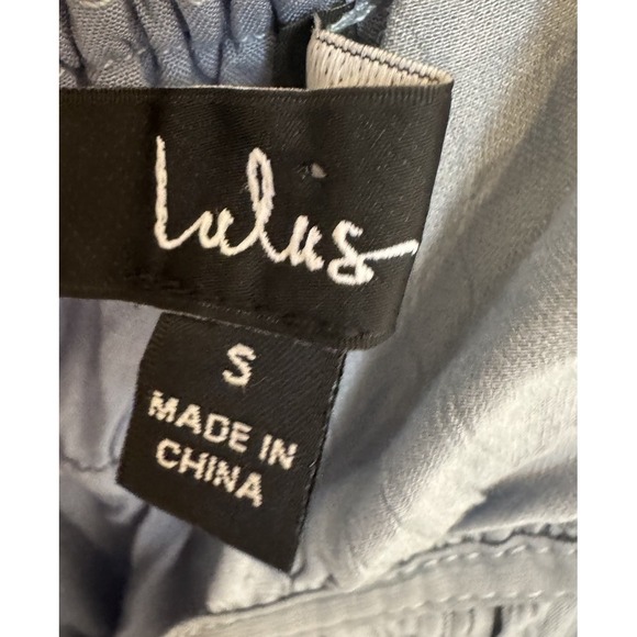 Lulus On The Dock Light Blue Wide Leg Jumpsuit Women's Sz Small Babydoll - Picture 6 of 8